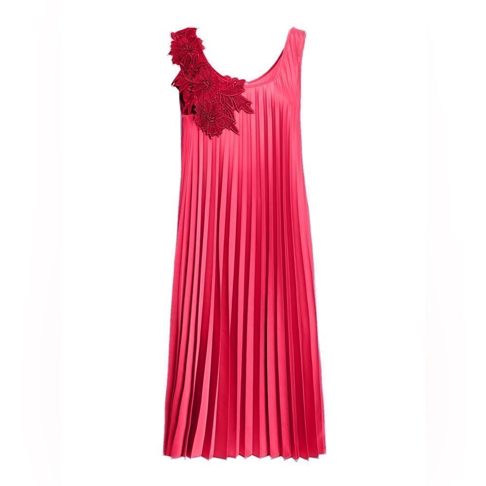 New P.A.R.O.S.H. pink accordion pleated knee length dress size 4 XS oversized
